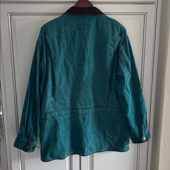 Vintage Eddie Bauer Barn Chore Jacket Double Pocket Green Corduroy Mens Medium - Picture 12 of 12